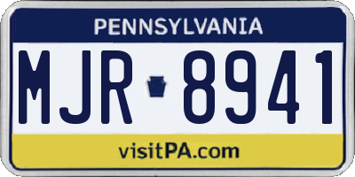 PA license plate MJR8941