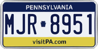 PA license plate MJR8951