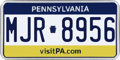 PA license plate MJR8956