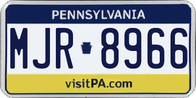 PA license plate MJR8966