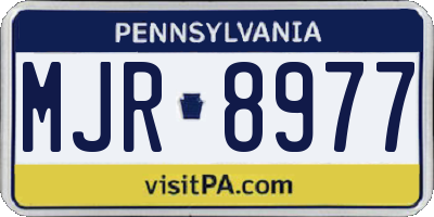 PA license plate MJR8977