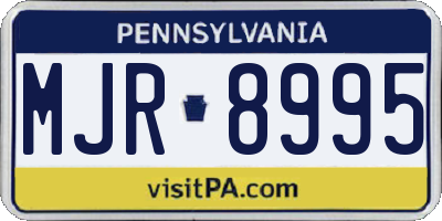 PA license plate MJR8995