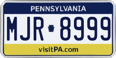 PA license plate MJR8999