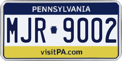 PA license plate MJR9002