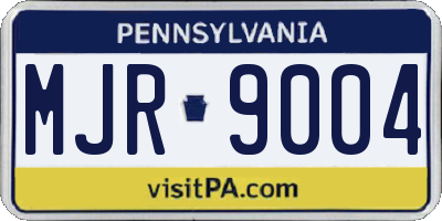 PA license plate MJR9004