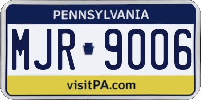 PA license plate MJR9006