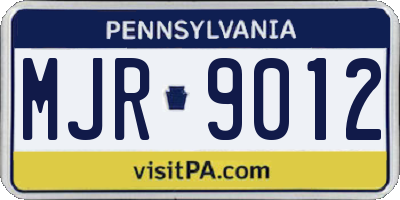 PA license plate MJR9012