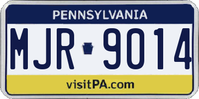 PA license plate MJR9014