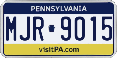 PA license plate MJR9015