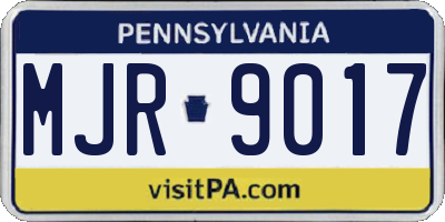 PA license plate MJR9017
