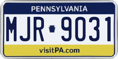 PA license plate MJR9031