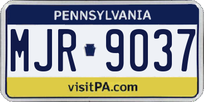 PA license plate MJR9037