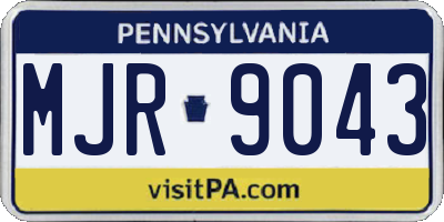 PA license plate MJR9043