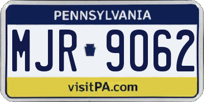 PA license plate MJR9062