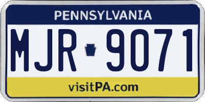 PA license plate MJR9071