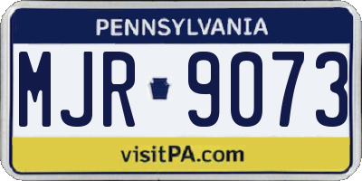 PA license plate MJR9073