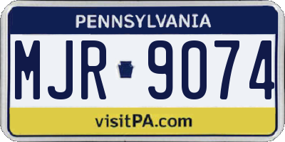 PA license plate MJR9074