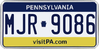 PA license plate MJR9086