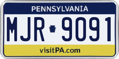 PA license plate MJR9091