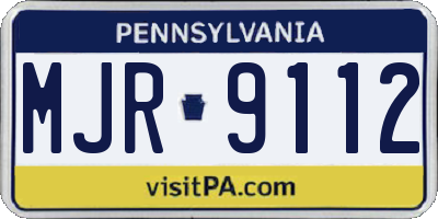 PA license plate MJR9112