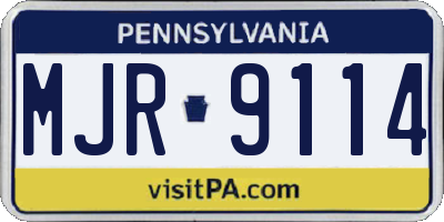 PA license plate MJR9114