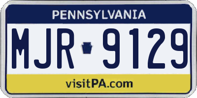 PA license plate MJR9129