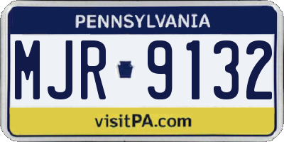 PA license plate MJR9132