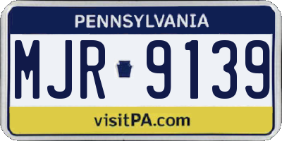 PA license plate MJR9139