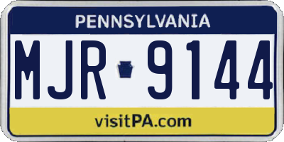 PA license plate MJR9144
