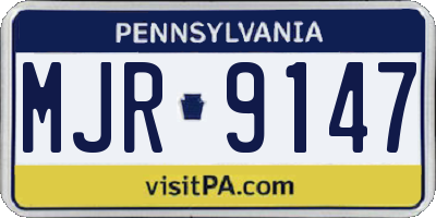 PA license plate MJR9147