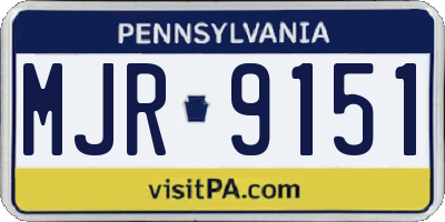 PA license plate MJR9151