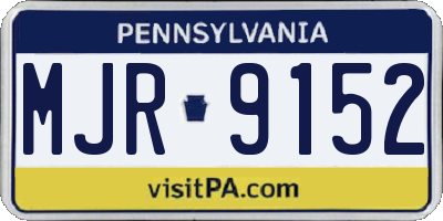 PA license plate MJR9152