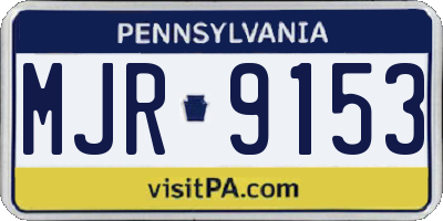 PA license plate MJR9153