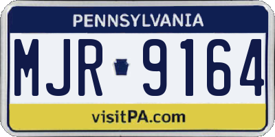 PA license plate MJR9164