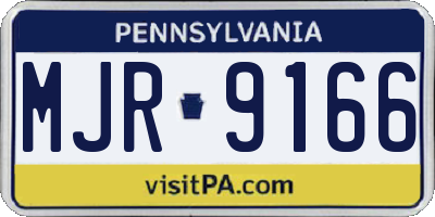PA license plate MJR9166