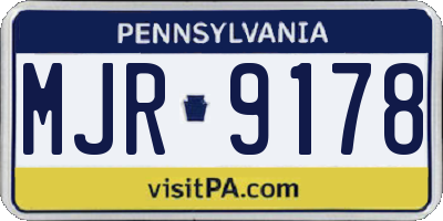 PA license plate MJR9178