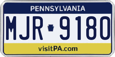 PA license plate MJR9180