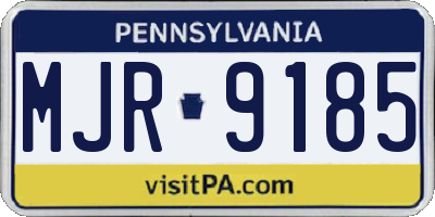 PA license plate MJR9185
