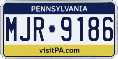 PA license plate MJR9186