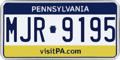 PA license plate MJR9195