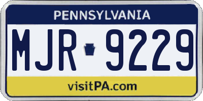 PA license plate MJR9229