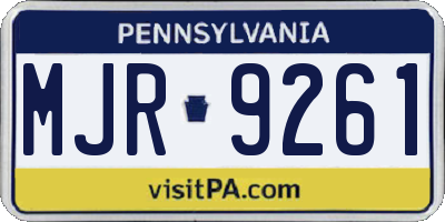 PA license plate MJR9261
