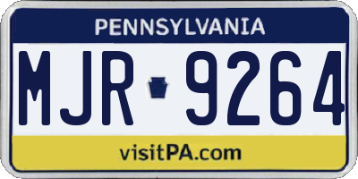 PA license plate MJR9264