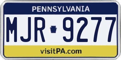 PA license plate MJR9277
