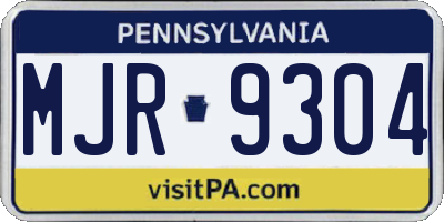 PA license plate MJR9304
