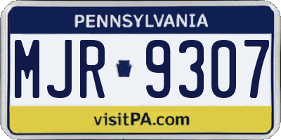 PA license plate MJR9307