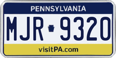 PA license plate MJR9320