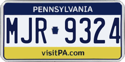 PA license plate MJR9324