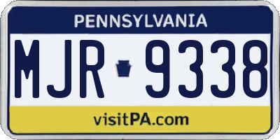 PA license plate MJR9338