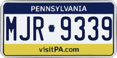 PA license plate MJR9339